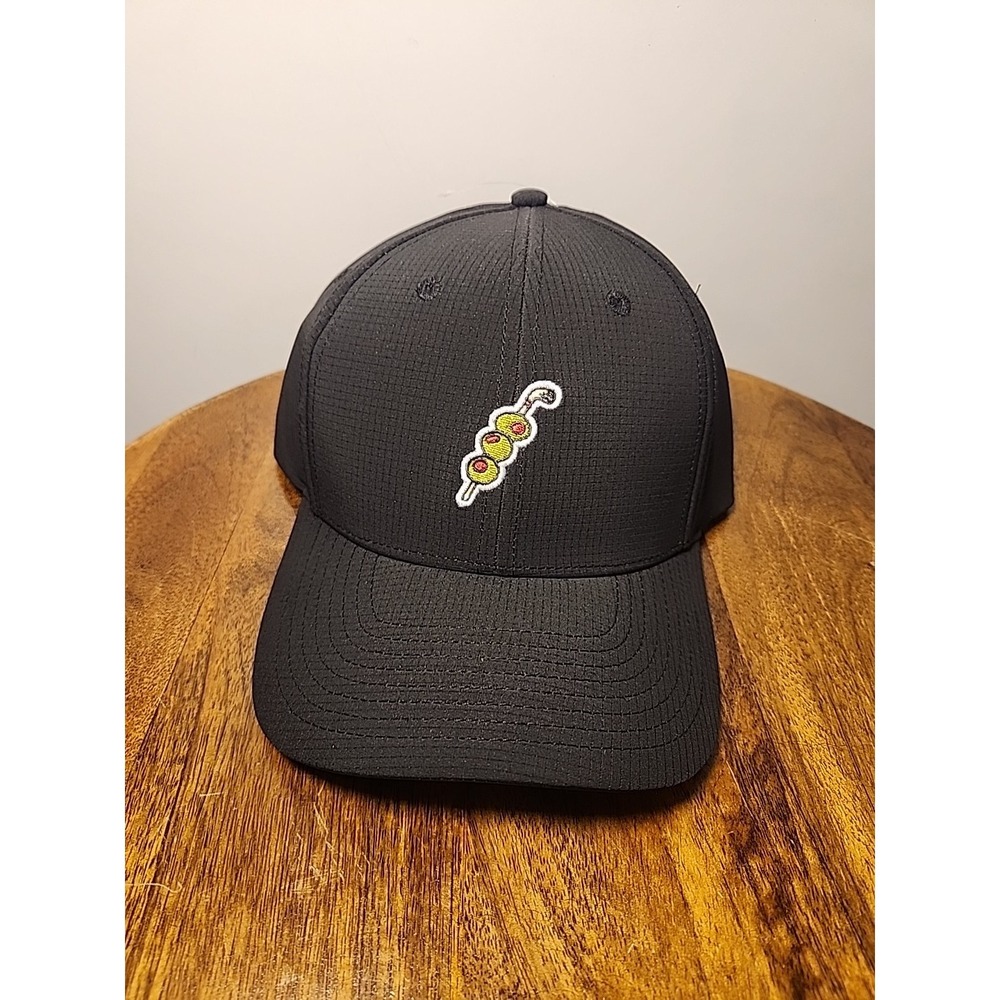 Martini Golf Olives Waggle Golf Hat Performance Adjustable Strapback Black New